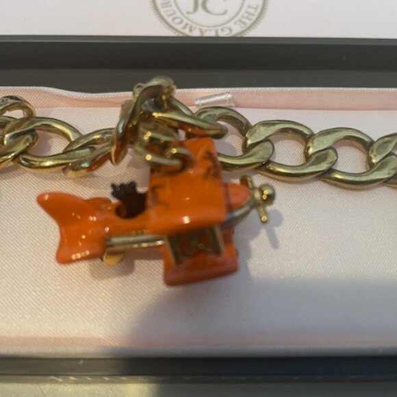JUICE COUTURE TOGGLE BRACELET WITH 3 CHARMS Puffy Heart/Airplane/Camel RETIRED! - Picture 3 of 4